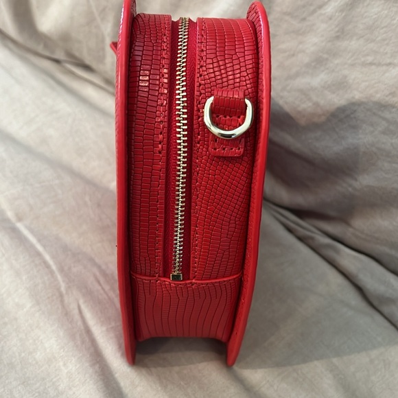 Kate Spade Red Secret Admirer Heart Lizard Embossed Leather Crossbody Bag - Picture 3 of 11